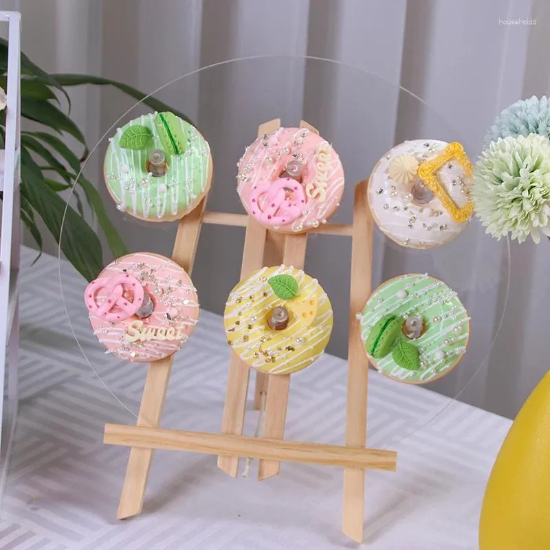 Dekoratif Çiçekler 1 PCSSimülasyon PU Donut Gıda Modeli Buzdolabı Süper Yumuşak Çevre Dostu Malzeme Koku Pografi