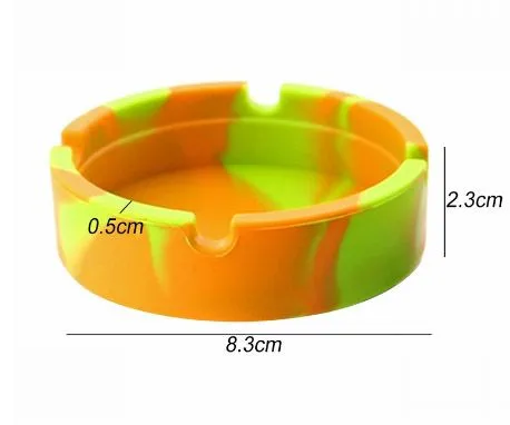 Soft Silicone Ashtray Round Luminous Mini Ash Tray Portable Anti-scalding Cigarette Holder Home Novelty Crafts Smoking Accessories WX9-1470