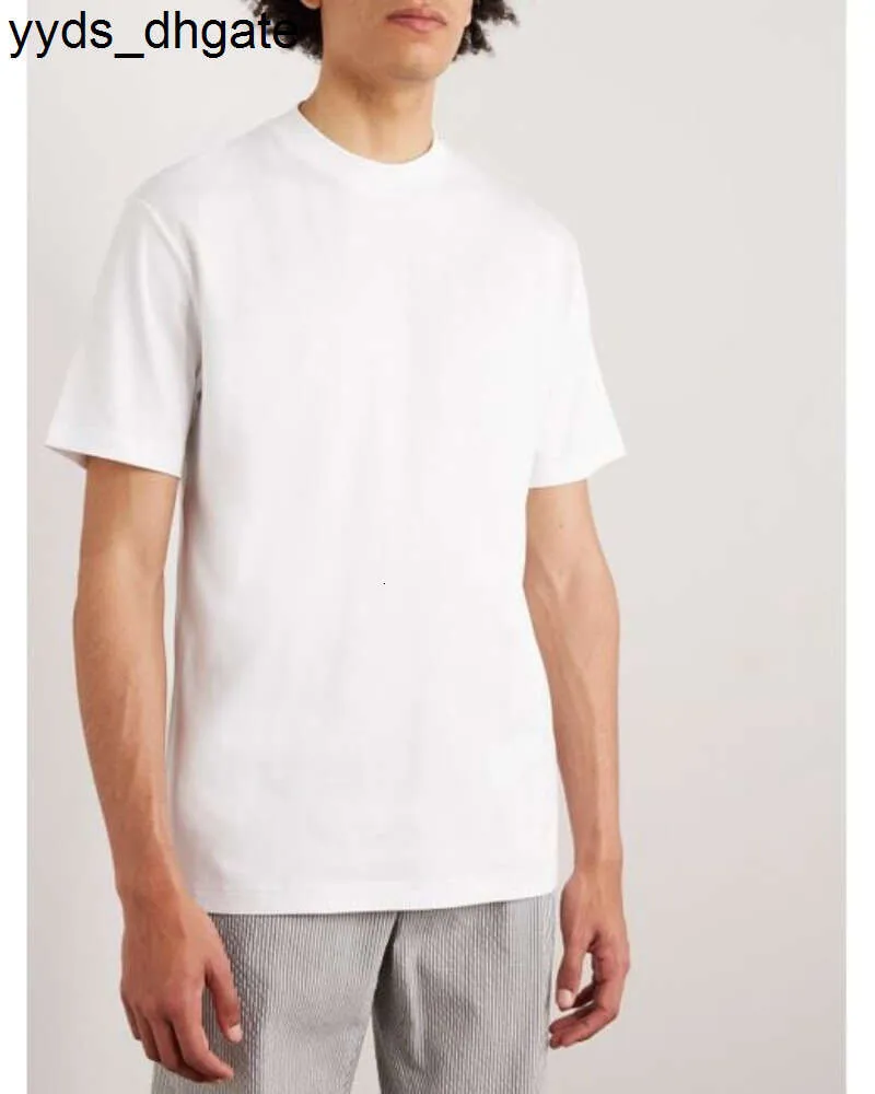 Loro Piano Designer Camiseta com Homens Mens Branco Algodão-Jersey T-shirt Mangas Curtas Tops Camisetas 5RQ7