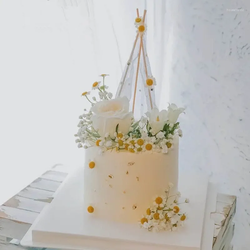 Parti Malzemeleri Daisy Tema Doğum Günü Pastası Bunting Topper Bebek Duş 100 Gün Düğün Çelenk Banner İlk Dekorasyon