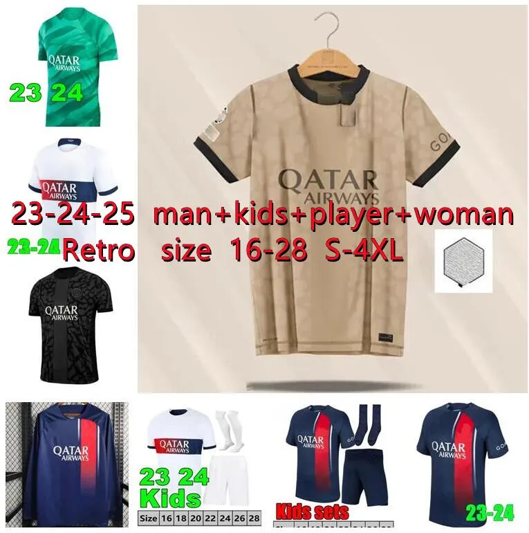 23 24 Fußballtrikots SPIELER 10 Paris MBAPPE Fußballtrikot HAKIMI SERGIO RAMOS M.ASENSION Maillots 2023 2024 Männer Kinder Fußballtrikots Sets Uniform LEE KANGIN VERRATTI