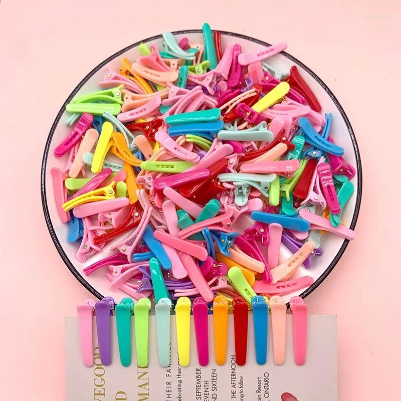 Hair Accessories 40Pcs/Lot DIY 3.6cm Plastic Clip Candy Color Hairpin Duckbill Barrette Bang Side Headdress Girls Ornaments