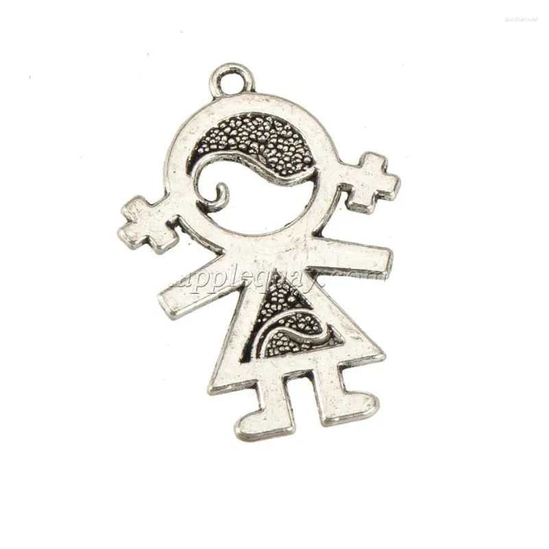 Charms Making Breloque FAI DA TE Ragazza Donna Femmina 33mm Lega di metallo Festival 20 pezzi Gioielli Accessori fatti a mano Lotti sfusi all'ingrosso