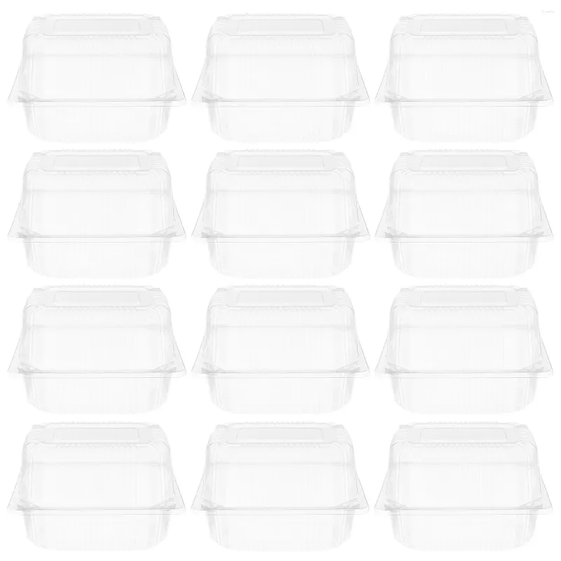 Afhaalcontainers 50 stuks taartdozen doorzichtige container koekjes wegwerp dessert wit mini klein met deksels