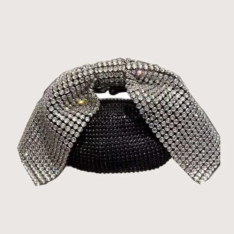 ショルダーバッグシリーンリネストンボウイブニングクリューパーティーluxury designer andbag and purses 2024 New Fasion Diamond Mini ToteH2422