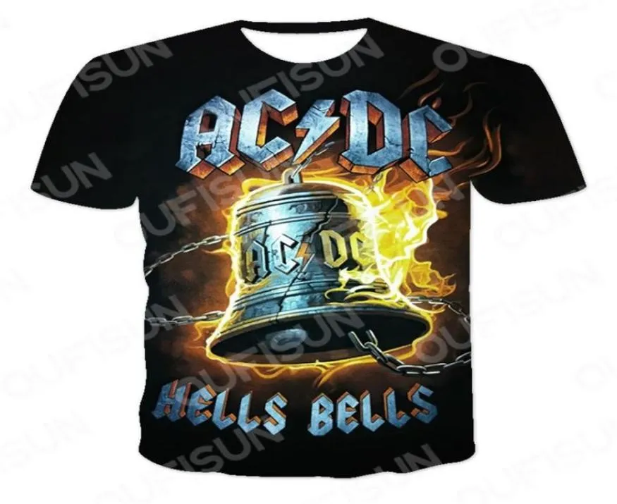 Verão AC DC 3D Impresso Rock Roll Camiseta Masculina Camiseta Roupas Masculinas Manga Curta Top Tees Masculino Casual Impressão O Pescoço Cavalheiro 2205201553466