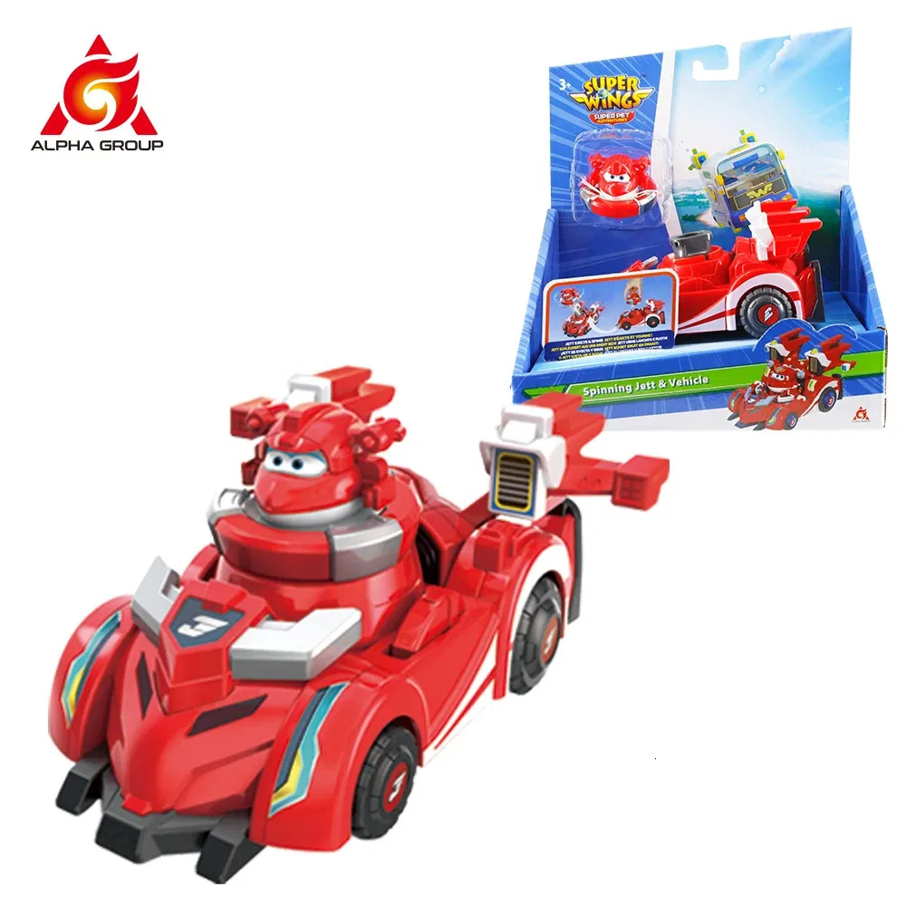 Super Wings Spinning Jett Vehicle Mode Pop Out From Spin Transformation Аниме Детские игрушки 240119