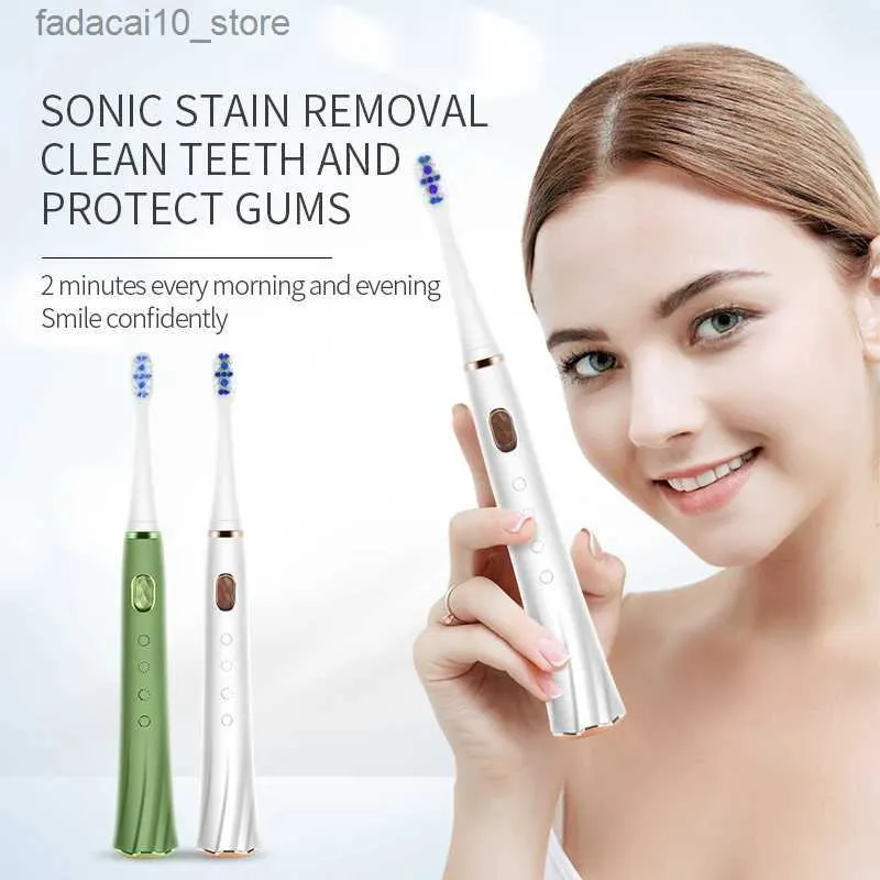 Escova de dentes KINGDOM KD300 Sonic Escova de dentes elétrica para ren Adultos 4 modos escova interdental branqueamento de dentes com 3 unidades de cabeça de escova de dentes Q240202