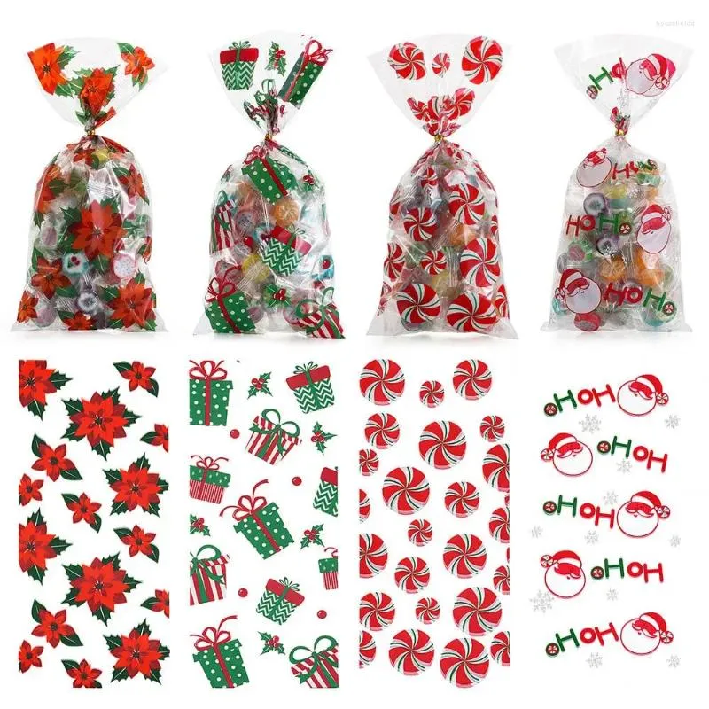 Dekoracje świąteczne 50pcs Wesołych słodyczy torby Święty Święty plastikowy torb
