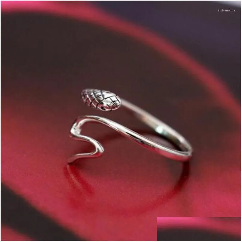 Wedding Rings Charm Open Snake For Women Men Adjustable Size Finger Valentines Day Gift Jewelry 2023 Drop Delivery Dh5D0