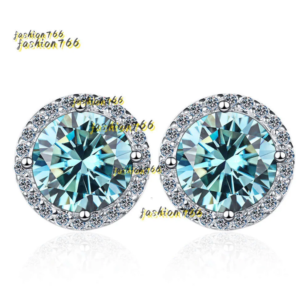 Stud S925 zilveren oorbellen Oorsteker Mode Diamanten oorbel Damesoorbel Sterling zilveren oorbellen Lady Moissanite Stud Oorbellen Ronde studs Bling Klassieke 1CT oorring