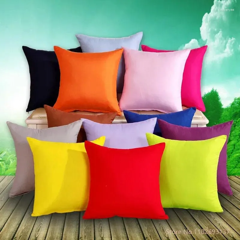 Pillow Polyester Case Cover Decorative Pillowcases Monochromatic Red Yellow Pink Black White