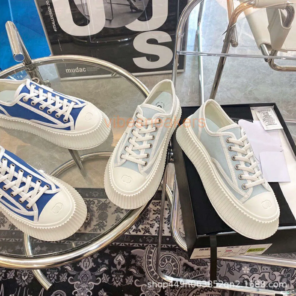 designer skor chaneles sneaker canvas små skor 2024 godis färgad våg tjock botten duk kvinnors skor