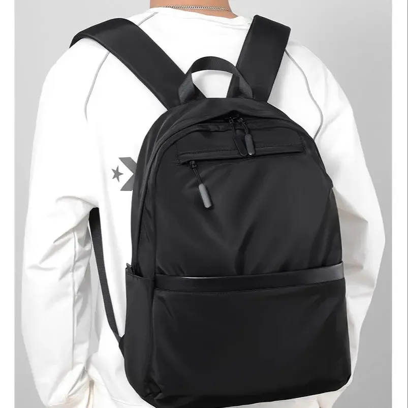 High quality mens ultra light backpack suitable for men soft polyester fashion school backpack laptop waterproof travel shopping bag 240202