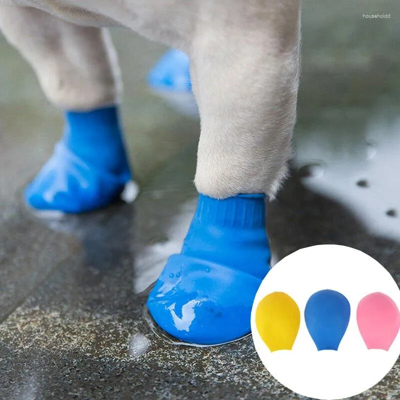 Cão vestuário sapatos para animais de estimação balão à prova dwaterproof água botas de chuva de borracha calçado meias de gato para filhote de cachorro chihuahua cães grandes