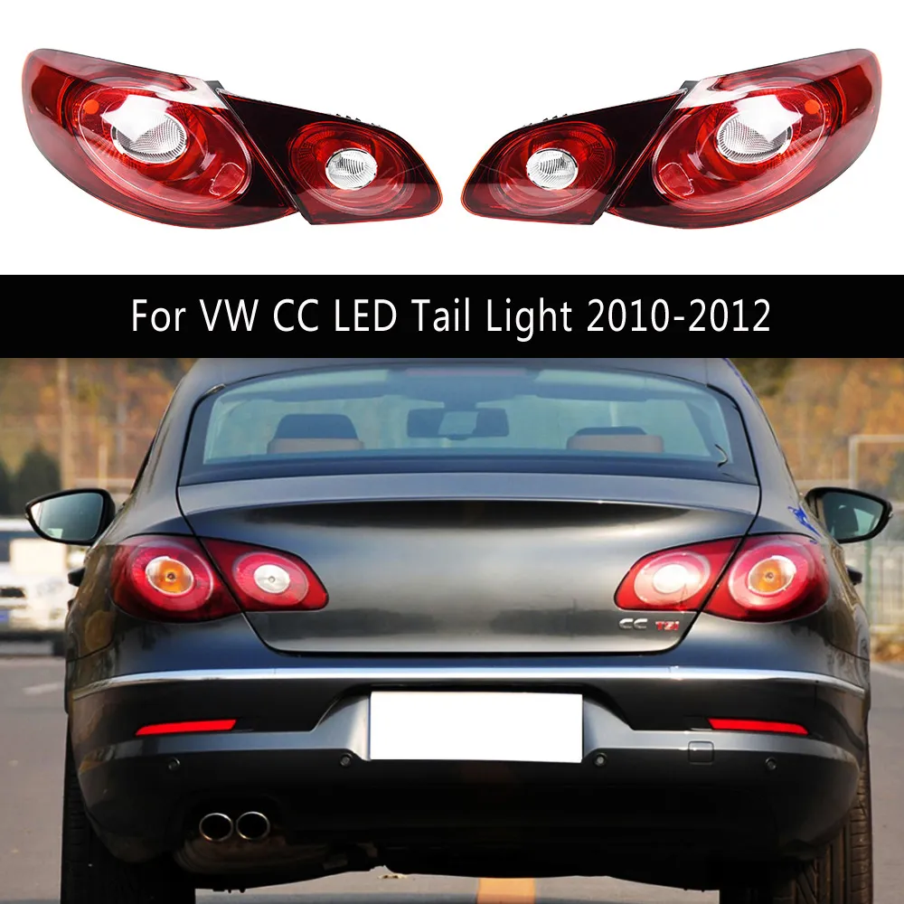 Para vw cc led luz traseira 10-12 streamer dinâmico sinal de volta freio reverso estacionamento correndo luzes lâmpada traseira peças de automóvel montagem da luz traseira