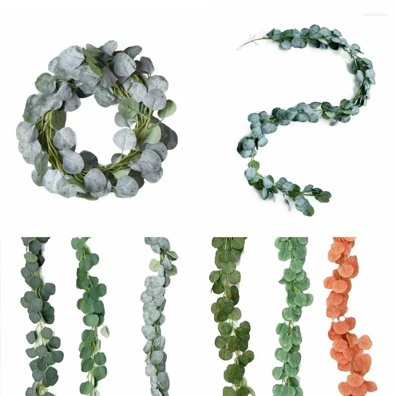 Decorative Flowers Artificial Eucalyptus Leaves Garland Wall Decor Vines Twigs Table Runner Greenery Holiday Christmas Decoration