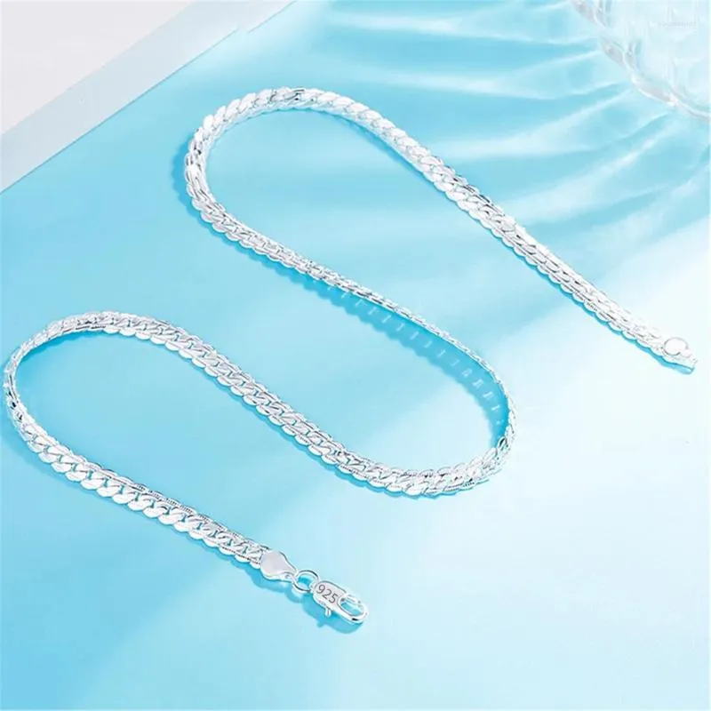 Chains 40-60CM 925 Sterling Silver Necklace Chain 6mm Width Luxury Brand Design Fine For Woman Men Fashion Wedding Engagement Jewelry