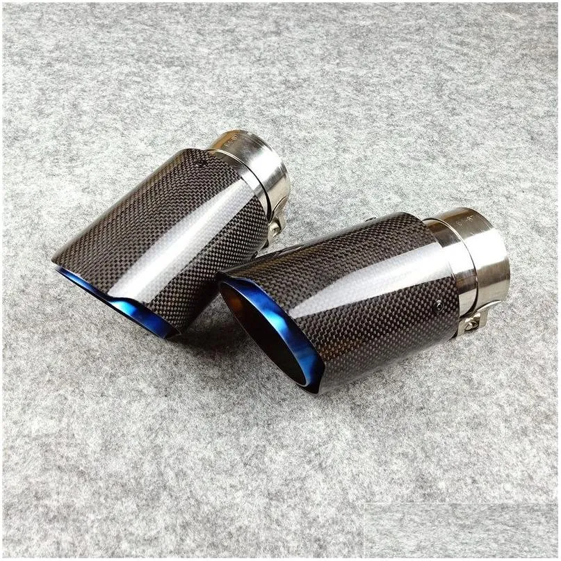 Muffler Blue Stainless Steel For Akrapovic Exhaust Tips Carbon Car Er Styling2Pcs Drop Delivery Mobiles Motorcycles Parts System Dh0Wv