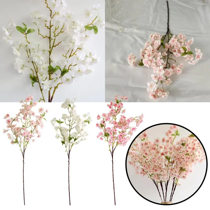 Dekorativa blommor 4pc landningssimulering Flower Decoration Pieces Three Pronged Long Branch Home Living Room Smart Vase