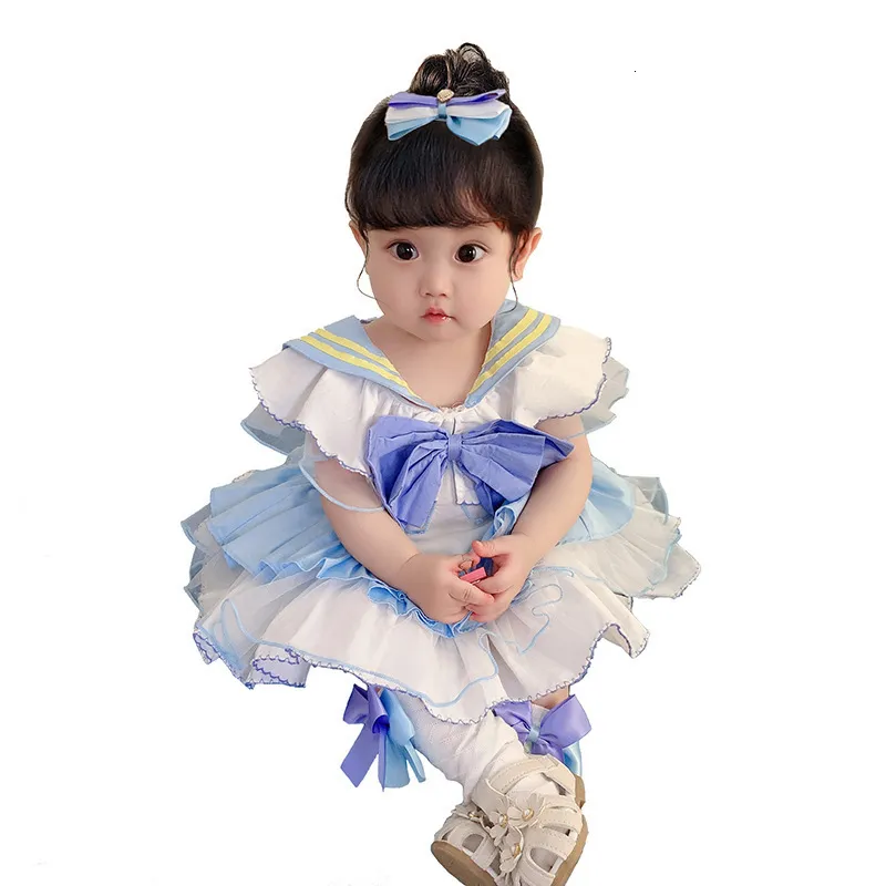 Baby Girl Japan Style 4pcs Sailor Moon Suit Summer Children Odzież Urocza zestawy Dresshortssshair Clip E20138 210610