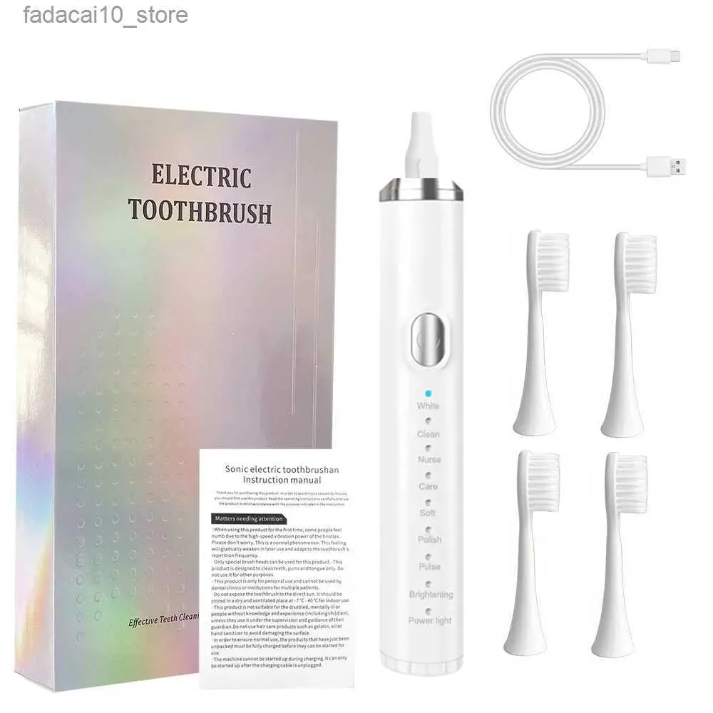 Toothbrush Sonic electric toothbrush crossover new USB charging waterproof home portable intelligent adult toothbrush SetJT234210 Q240202