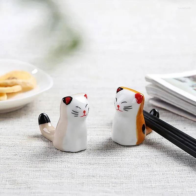 Pauzinhos 1 PC Suporte de Pauzinho Cerâmico Gato Panda Descanso Criativo Suporte Bonito Suprimentos de Cozinha Utensílio de Mesa Decoração de Casa