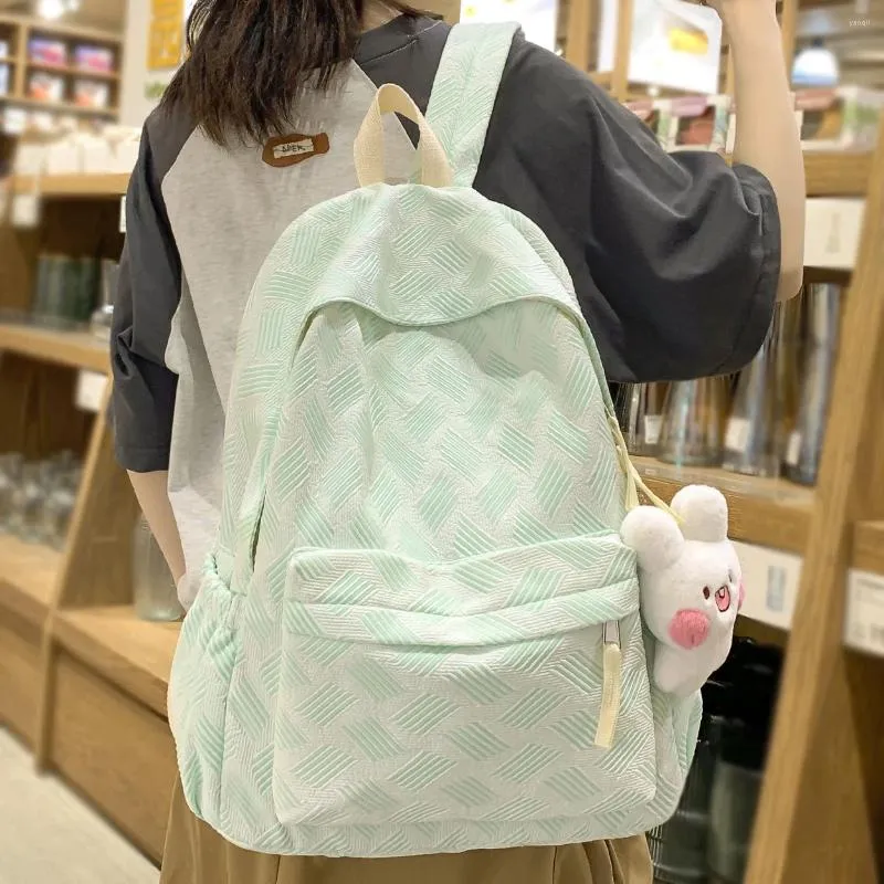Torby szkolne moda kobieta kawaii torba urocza modna zielona damska nylon laptop laptop fajne kobiety college plecak dla dziewczynki studentka
