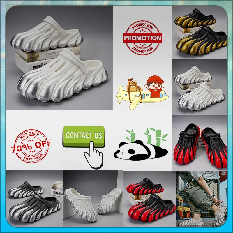 Designer Casual Platform Half Pack Pantoufles Sliders d'été Hommes Bone White Slides Sandales Anti Slip Résistant à l'usure Mémoire Doux Épais Coussin Pantoufle