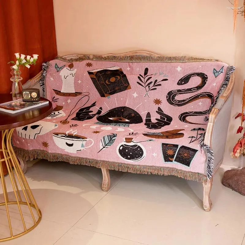 Koce tarot bawełniany lniany sofa sofa retro boho ręcznik Zagusta zagęszczony ciepła podkładka Mata Bohemian Travel Throy Cover