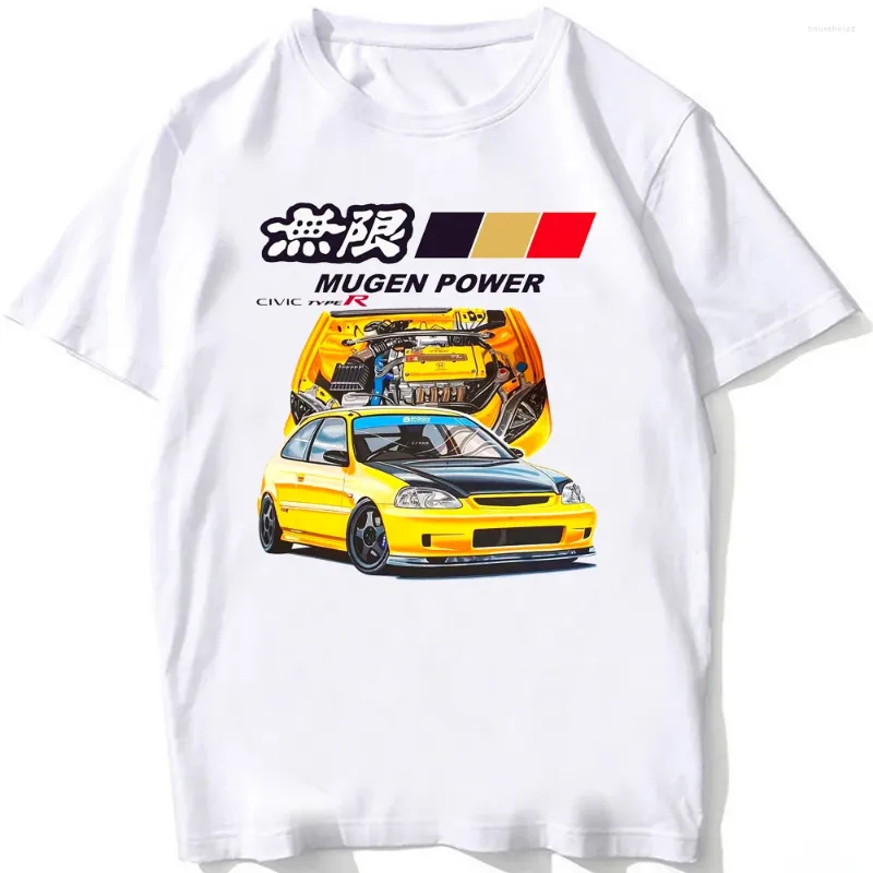 Herren T-Shirts Civic Type R EG6 Auto Legend T-Shirt Sommer Männer Kurzarm Vintage Hip Hop Junge Casual T-Shirts Harajuku JDM Weiße T-Shirts