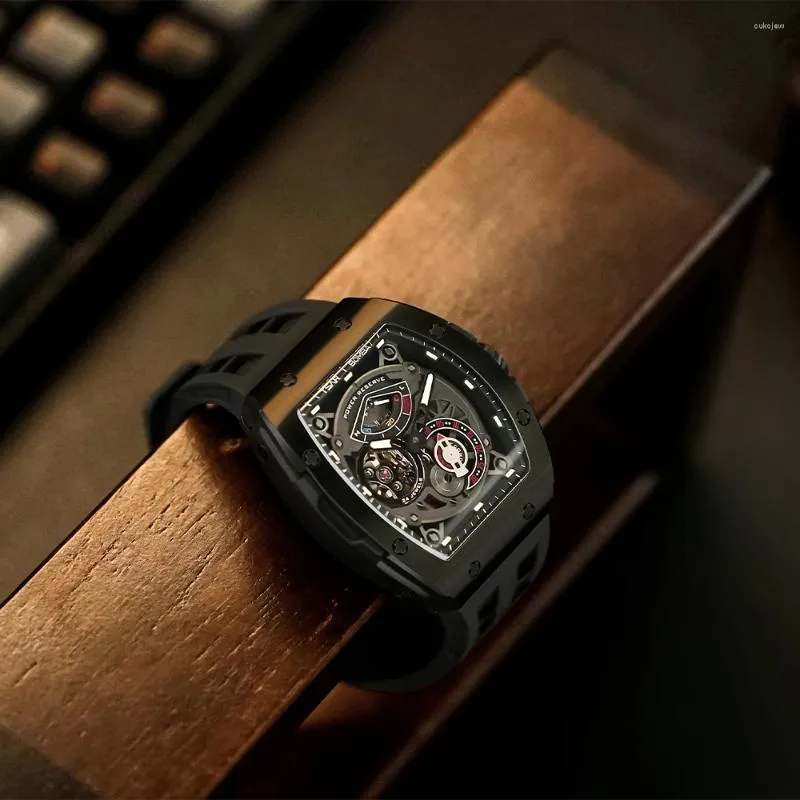 腕時計TSAR BOMBA316Lステンレス鋼ベゼルメンズメカニカルウォッチサファイアクリスタルミラー50m防水性