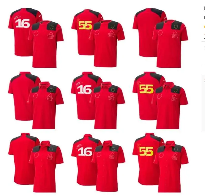 T-shirt polo da uomo e da donna della squadra F1 2023 quattro stagioni Formula Uno tuta da corsa rossa personalizzata ufficiale
