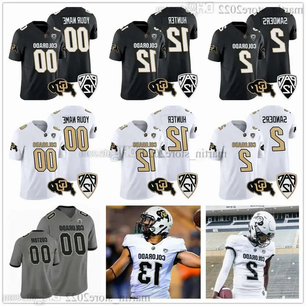 2 Shilo Shedeur Sanders Football Jerseys Colorado Buffaloes 78 Nate Solder 12 Travis Hunter 7 Cormani McClain Trevor Woods Dylan Edwards High 1