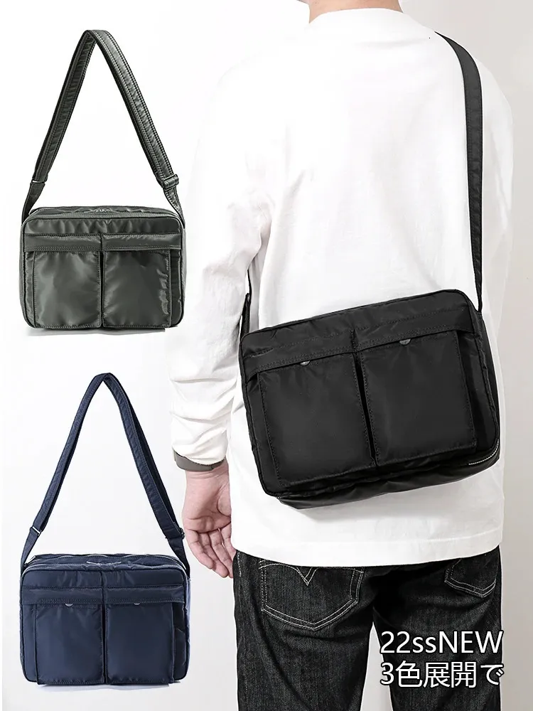 Japon tarzı moda haberci çantası naylon kumaş erkekler tek shouler çanta su geçirmez çanta sıradan erkekler çanta göğüs çantası 240126