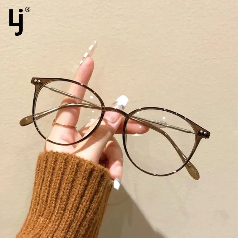 Sunglasses Frames Fashion Oval Glasses Frame Women Men Transparent Grey Shades Anti-Blu-Ray Students Computer Optical Eyewear