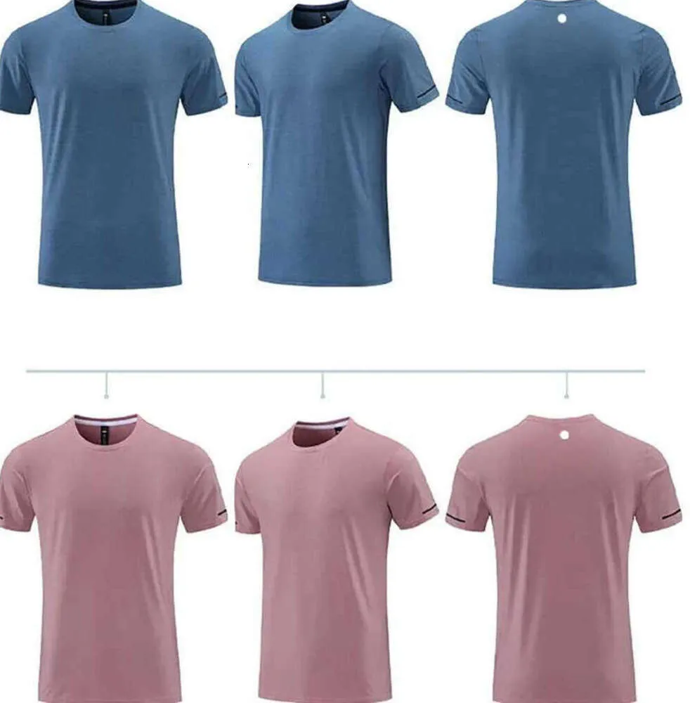 LL-R3320 Men Yoga Outfit Gym T shirt Exercise & Fitness Wear Sportwear Trainning Basketball Running Ice Silk Shirts Outdoor Tops Short Sleeve Elastic Breathable