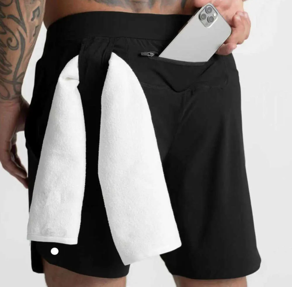 Ll shortsss män yoga sport femte byxor utomhus fitness snabb torkar tillbaka dragkedja fickficka fast färg casual running lullulemens topps kvalitet rabatt mode sst