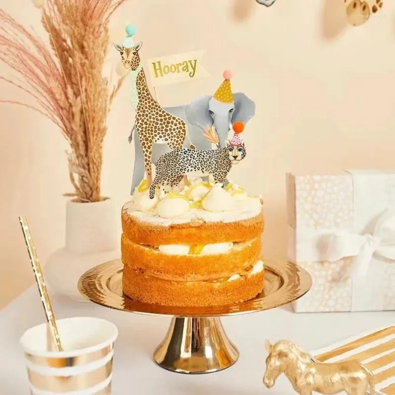 Strumenti per torte 1 set Topper giungla Safari Decorazione animali Accessori Articoli per feste Cottura Decorazione compleanno