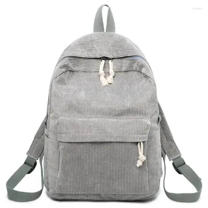 School Bags Corduroy Design Backpacks For Teenagers Girls Striped Rucksack Travel Handpack Shoulder Bag Women Backpack