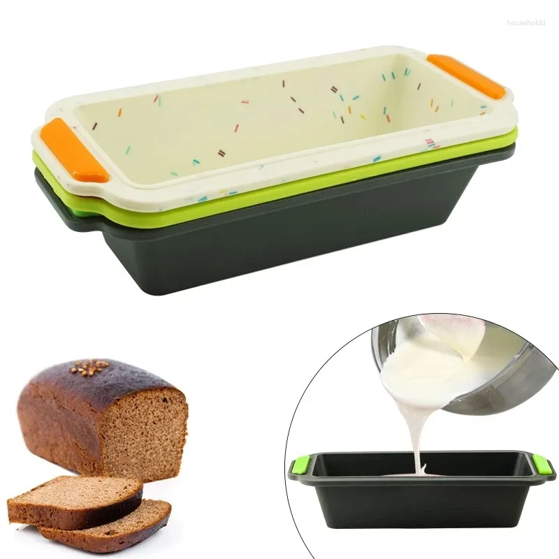 Baking Moulds Non-stick Tools Rectangular Silicone Bread Pan Mold Toast Cake Long Square Mould Bakeware Accessories