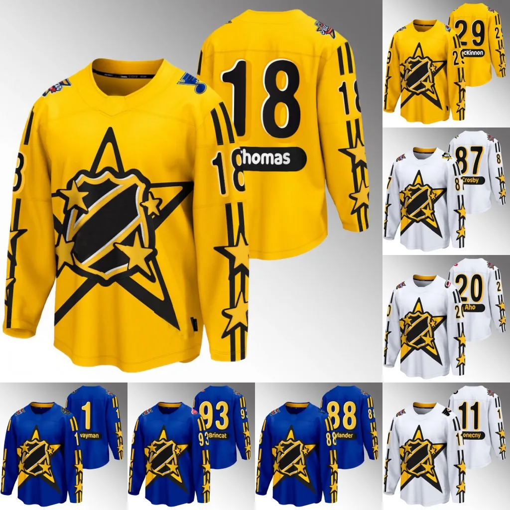 Kirill Kaprizov Maillots All Star 2024 Connor Bedard Hughes Jeremy Swayman Psatrnak Matthews Robert Thomas Aho Nick Suzuki Nathan MacKinnon Connor McDavid Forsberg