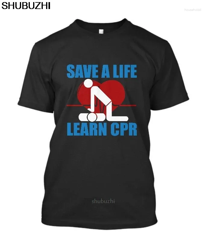 Homens camisetas Salvar uma vida aprender CPR EMT EMS Paramédico Mens Preto T-shirt Presente Impressão Hip Hop Camiseta Chegada Tees Sbz8521