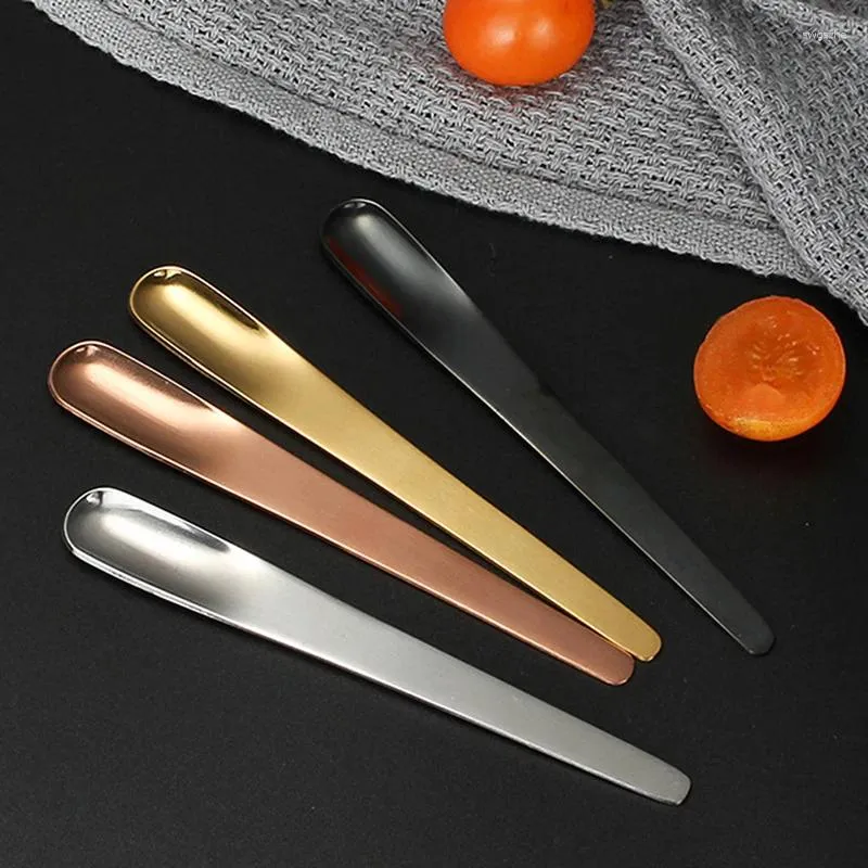 Coffee Scoops 1Pc Spoon Stainless Steel Flat For Dessert Small Scoop Bar Creative Ice Cream Kitchen Tableware