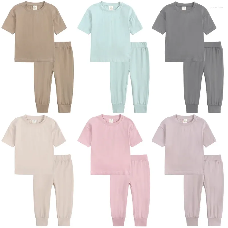 Set di abbigliamento Costume da ragazzo corto per bambini Abito da ragazza in cotone Abbigliamento estivo da bambino Pantaloni per bambini Completo per capispalla da 2 a 4 anni