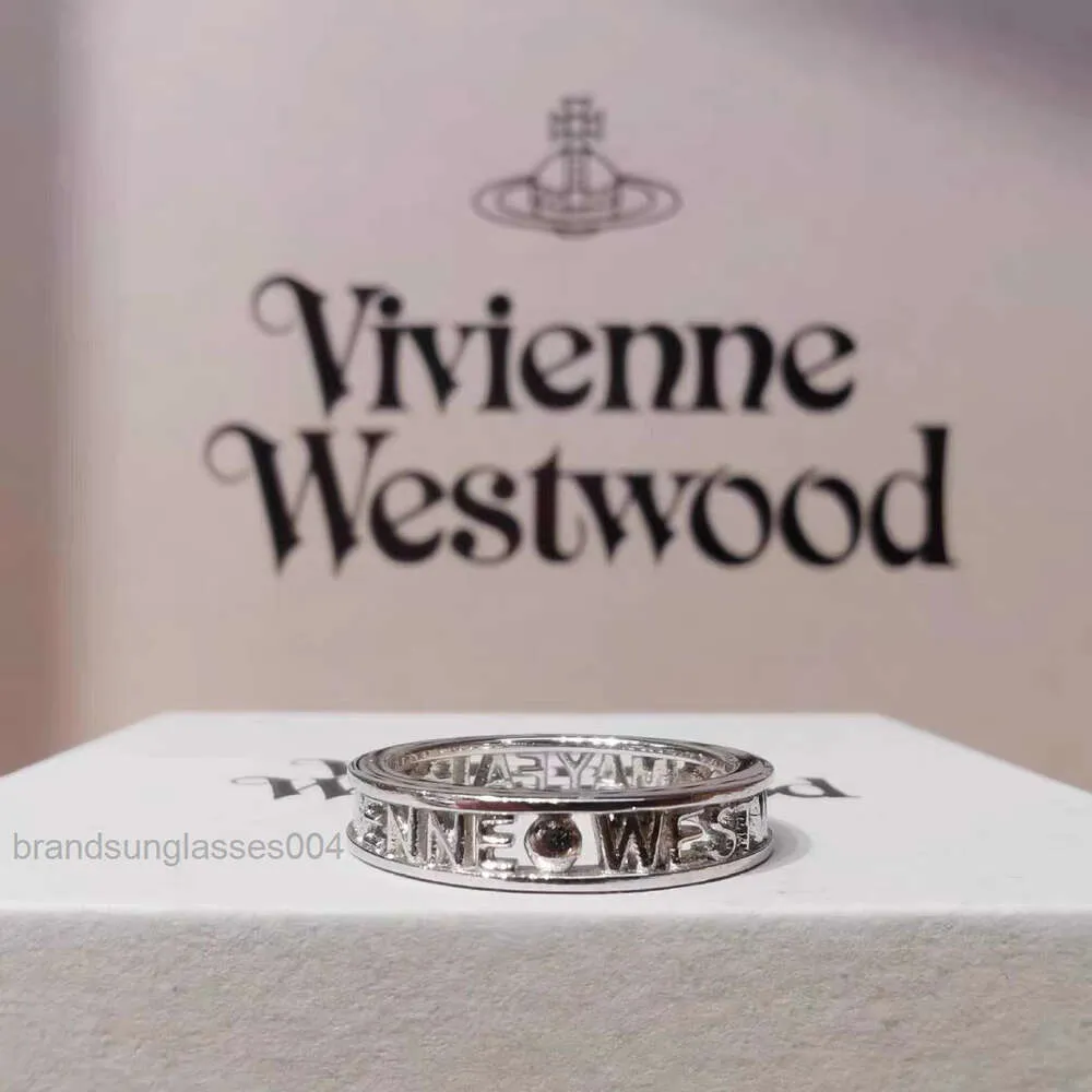 Ontwerper luxe sieraden VivienenWestwoods Satelliet Viviane Westwood Keizerin Dowager West Hollow Letter Ring Saturn Ring Hetzelfde Valentijnsdag Cadeau