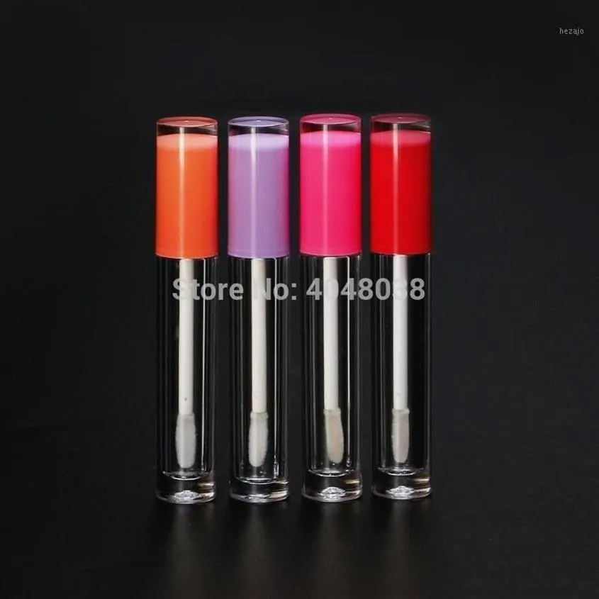5ML Empty Lipgloss Tubes Round Pink Purple Orange White Clear Lip Gloss Containers Cosmetic Lip Gloss Wand Tubes 25pcs lot12089