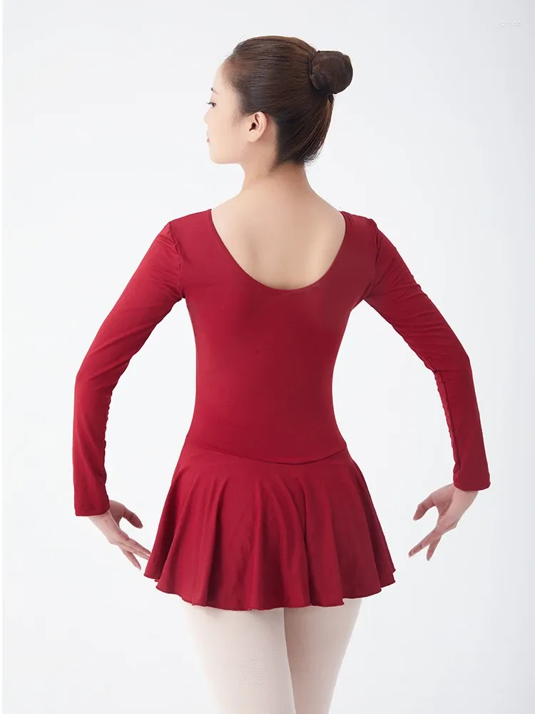 Stage Wear Filles Ballet Justaucorps pour la danse Creux Dos Manches Longues Robe Jupe Danse (Enfant / Petite Fille / Grande Fille) Adulte Femme Entière