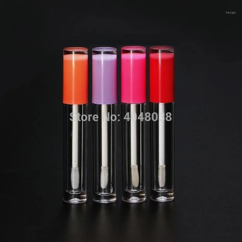 5ML vides tubes de brillant à lèvres rond rose violet orange blanc clair brillant à lèvres conteneurs cosmétiques brillant à lèvres baguette tubes 25 pièces lot12617