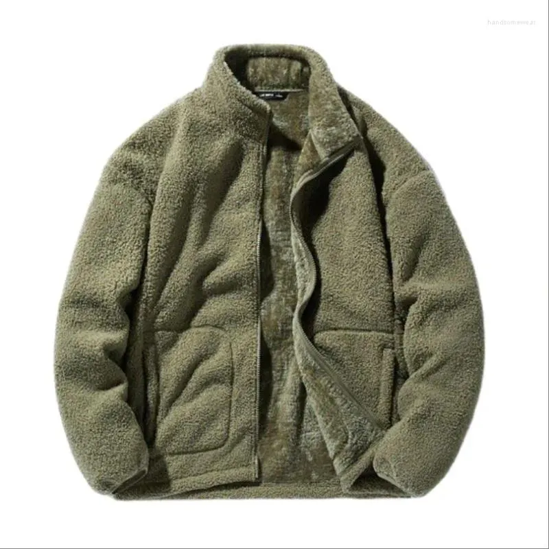 Männer Jacken Herbst Winter Fleece Teddy Jacke Männer Frauen Paare Wolle Liner Übergroßen Mantel Samt Warme Strickjacke Harajuku Kleidung